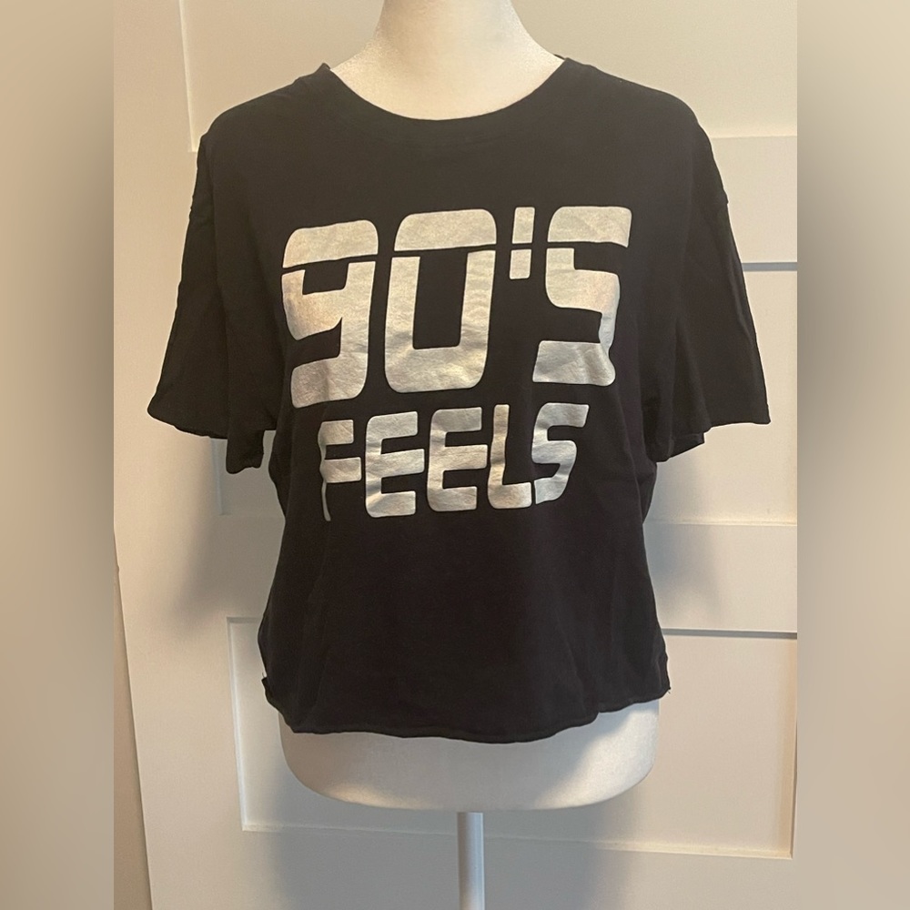 Grayson Threads 90’s Feels Black Cropped Tee Size Medium